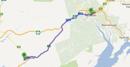 Click the map for printable directions from Moncton to Anne's office.